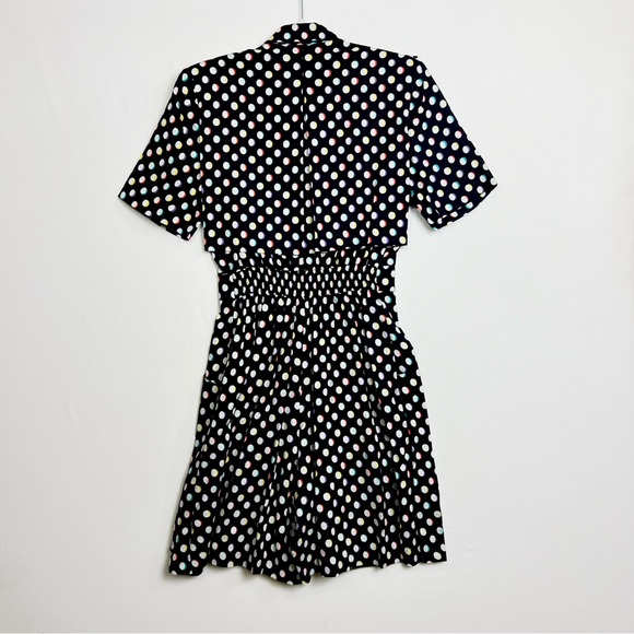 Vintage 80s S.L. Fashions Polka Dot Black Romper Playsuit Pockets Pin Up Size 6P - Picture 5 of 7